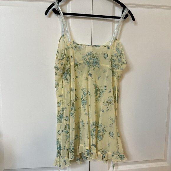 Vintage Y2K California Dynasty Top Womens L Sheer Butterfly Cami Babydoll Fairy - Picture 4 of 9